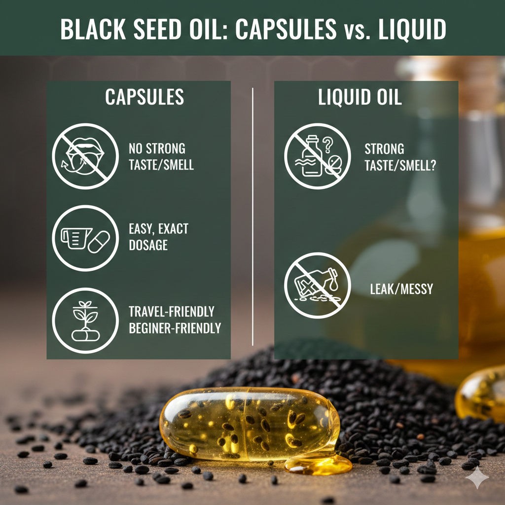 Black Seed Oil: Capsules VS Liquid Oil